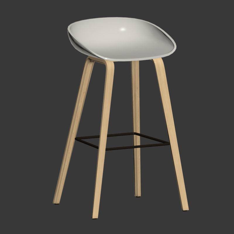 Hay Aas 32 Barstool 3D model_2
