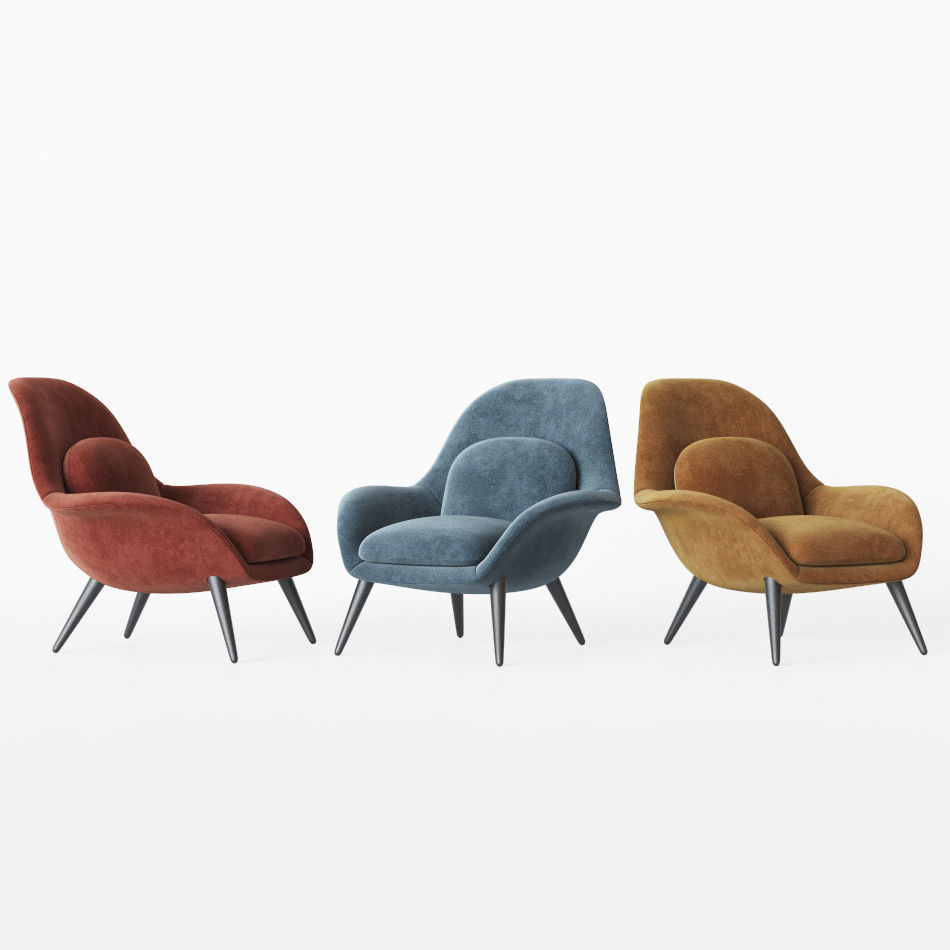 Swoon Lounge Fredericia Furniture 3D model_2