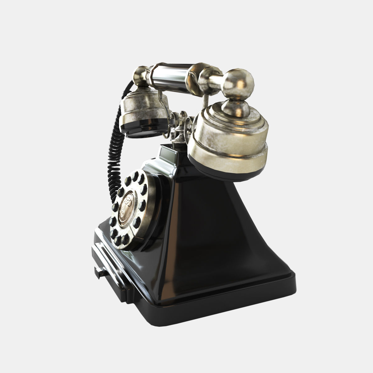 Old Fashioned 1930s Vintage Phone 3D model_2