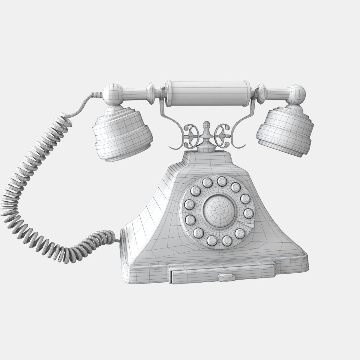 Old Fashioned 1930s Vintage Phone 3D model_3