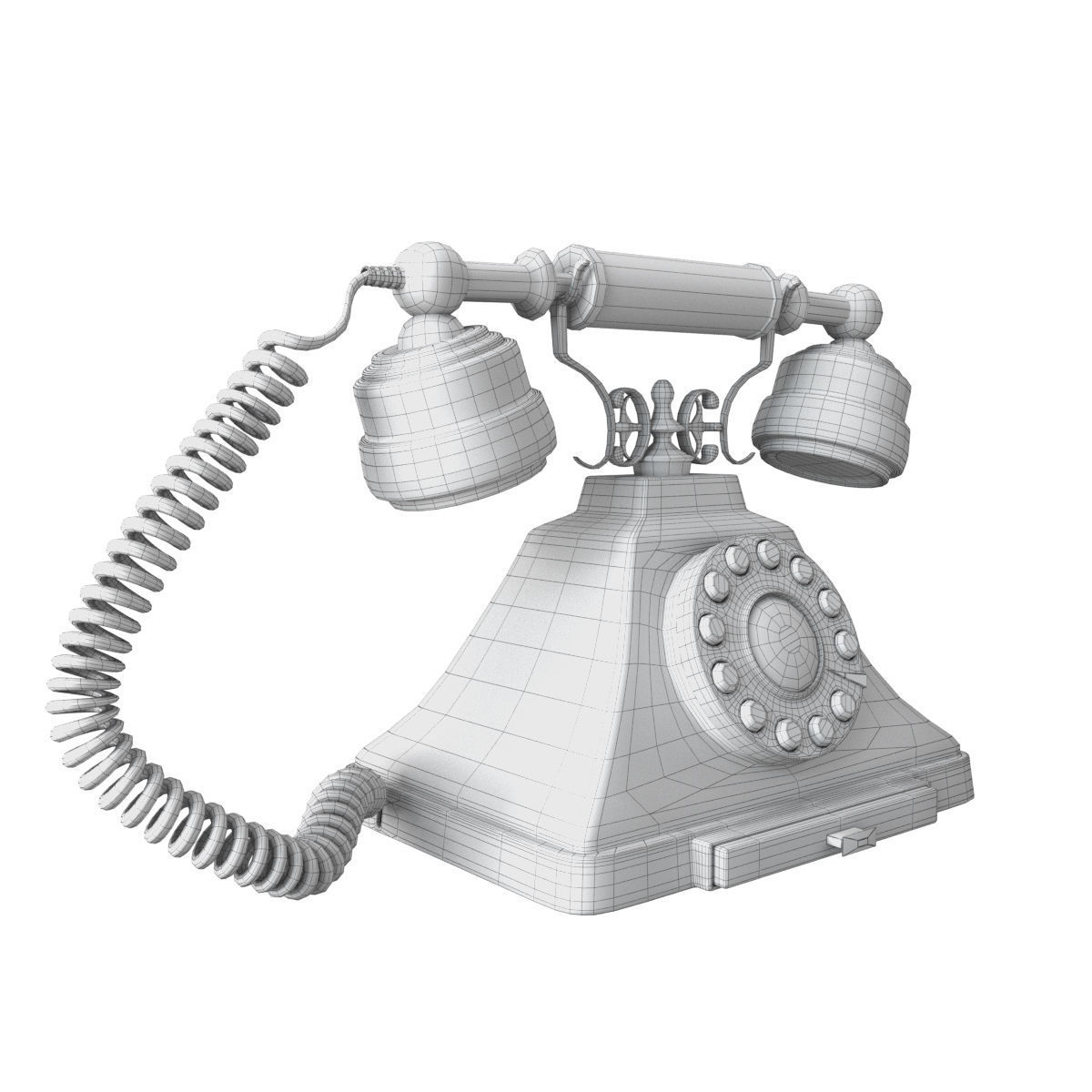 Old Fashioned 1930s Vintage Phone 3D model_4