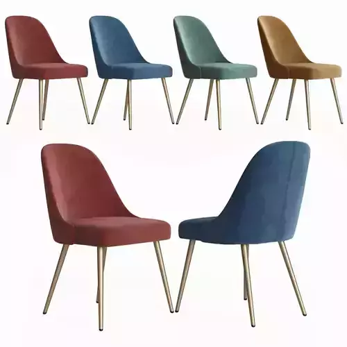 West Elm Mid Century Upholstered Dining Chair Velvet