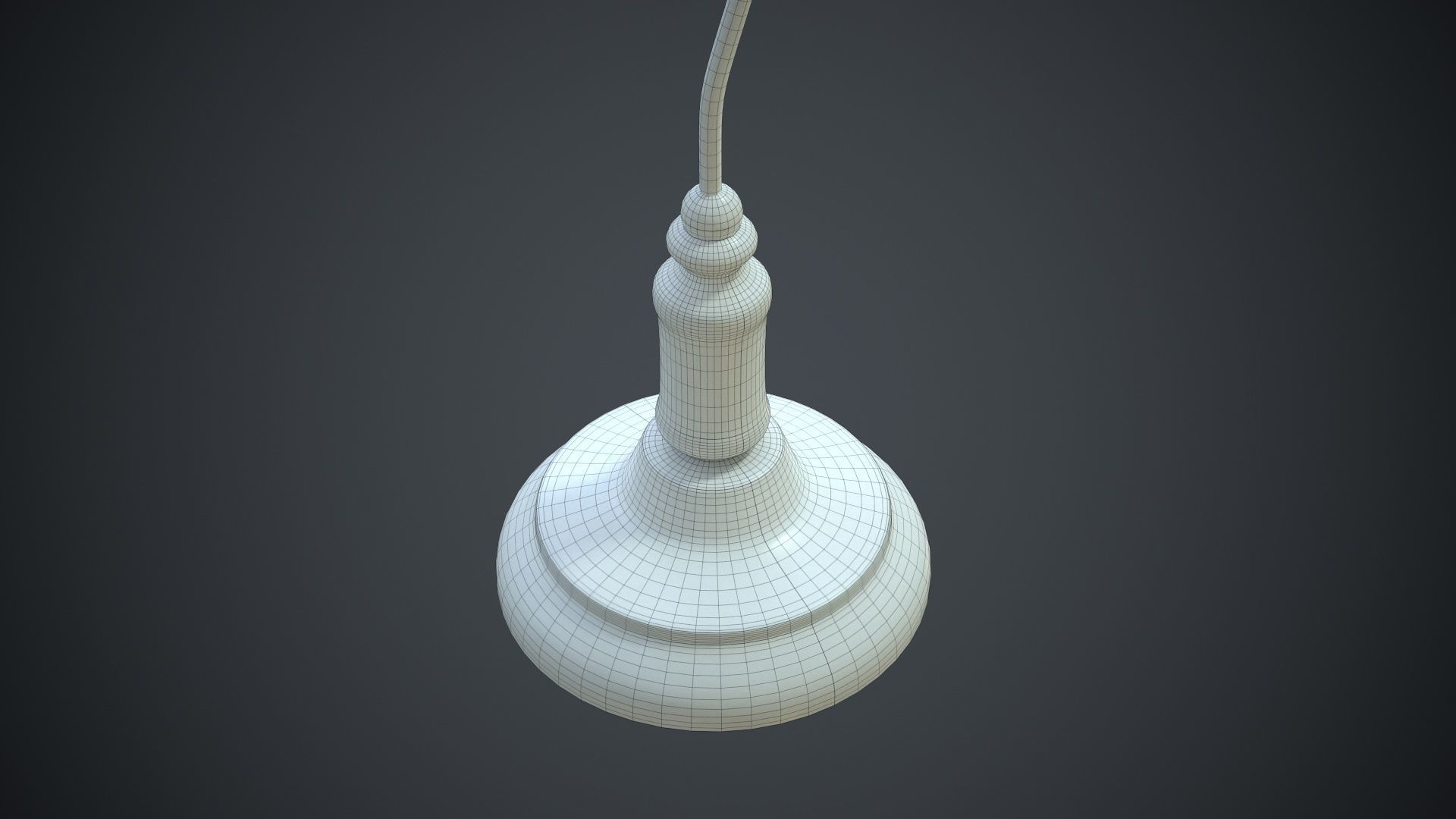 Antique Bankers Desk Lamp Green Low-poly 3D model_15