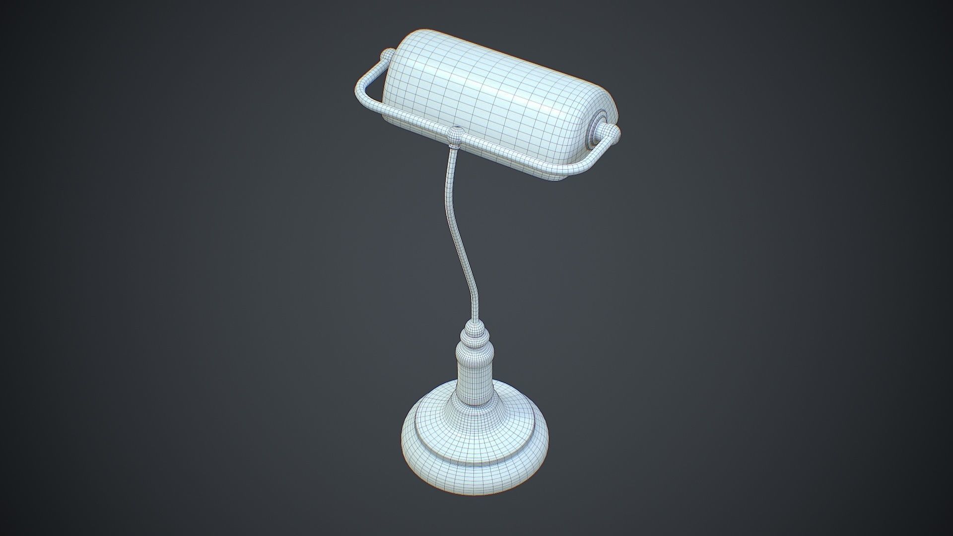 Antique Bankers Desk Lamp Green Low-poly 3D model_12