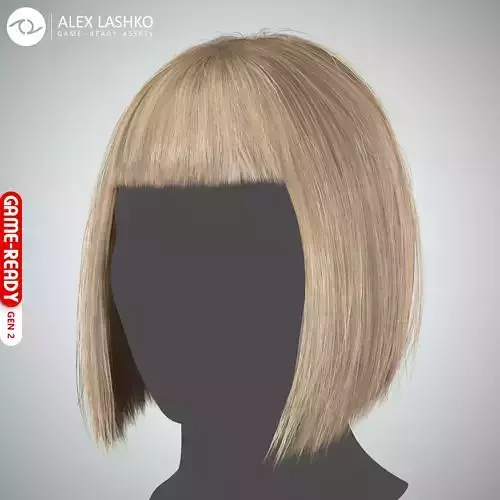 Hair - Bob Cut with Bangs - Gen2 Low-poly 3D model