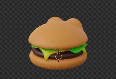 A Cute Cartoon Burger Character 3D Model 3D model_2