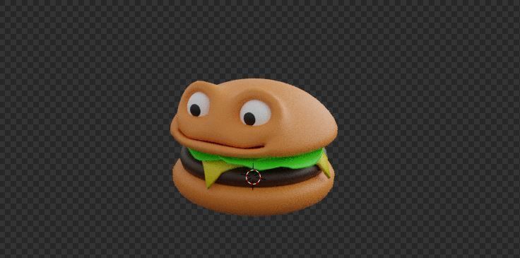 A Cute Cartoon Burger Character 3D Model 3D model_1