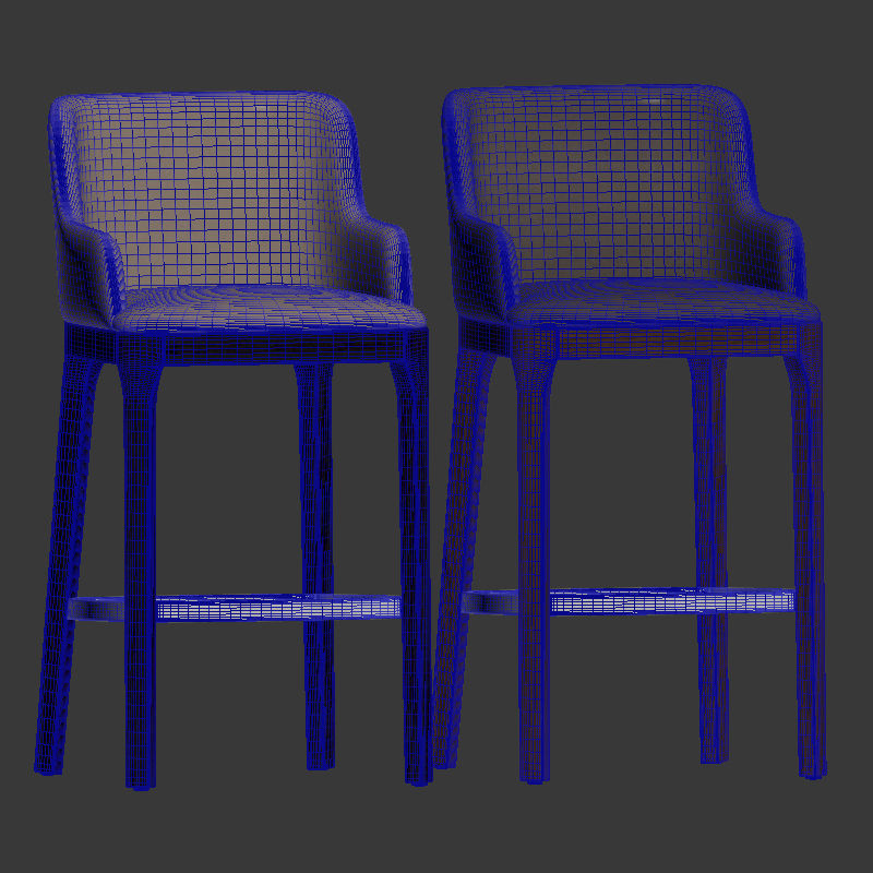 Magda Seating Barstool CattelanItalia 3D model_4