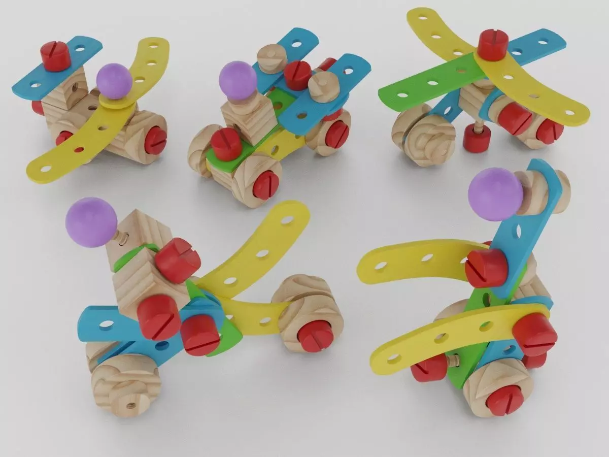 Wood Toy - newart toys - colecao gire e crie 3D model