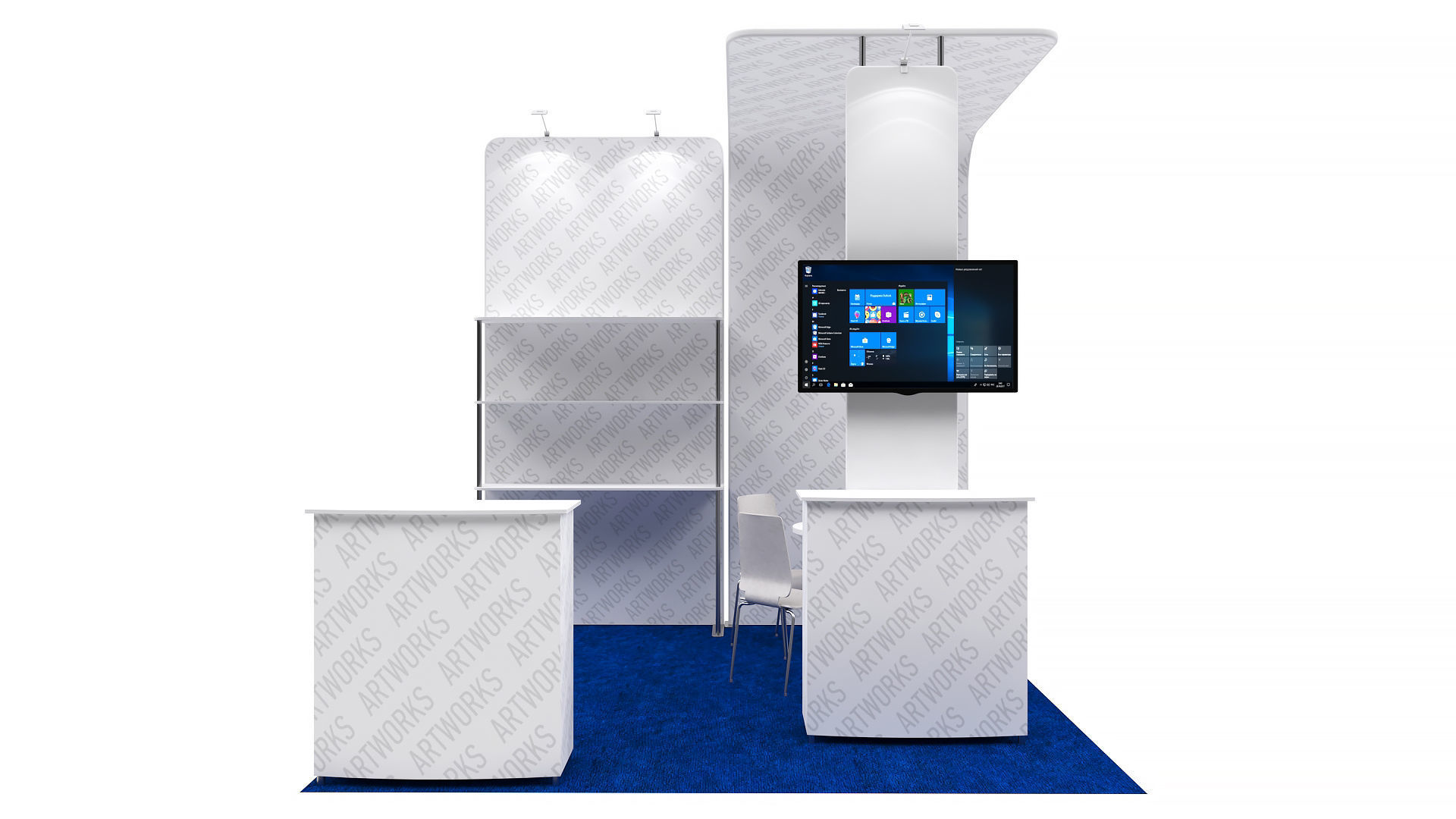 Exhibition booth 10x10ft 3DM004 3D model_1
