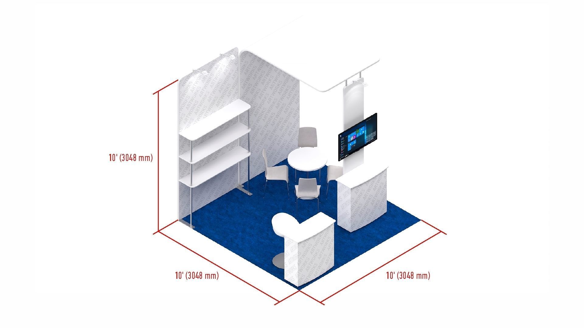Exhibition booth 10x10ft 3DM004 3D model_5