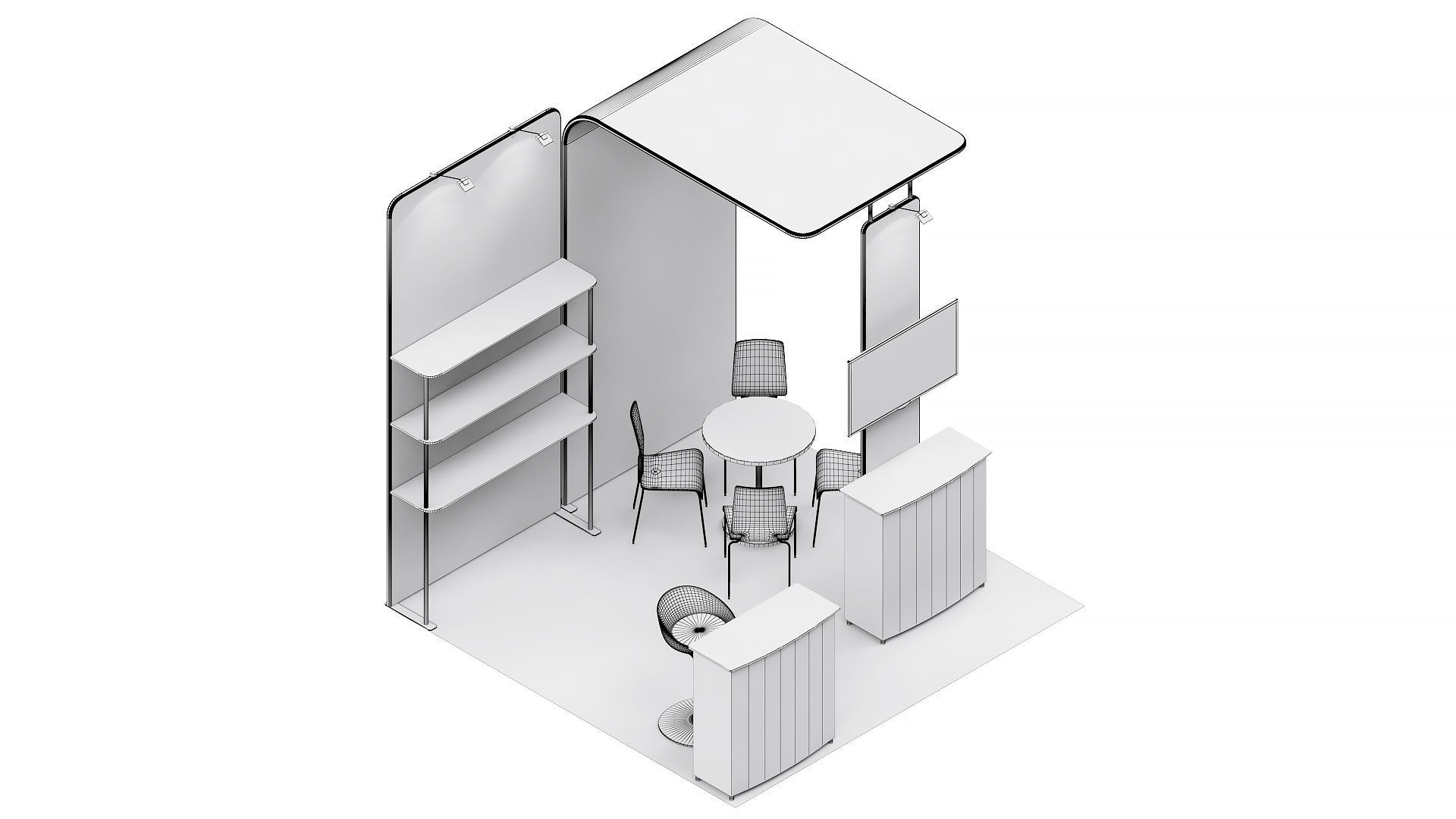 Exhibition booth 10x10ft 3DM004 3D model_6