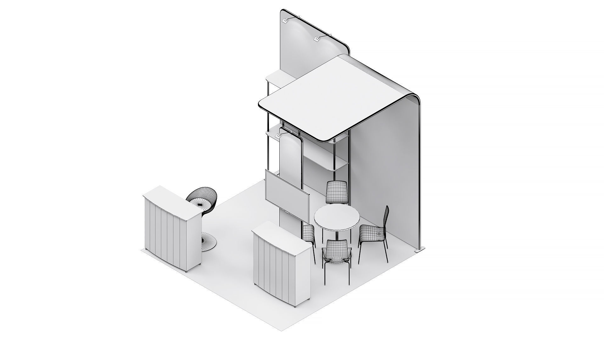 Exhibition booth 10x10ft 3DM004 3D model_7