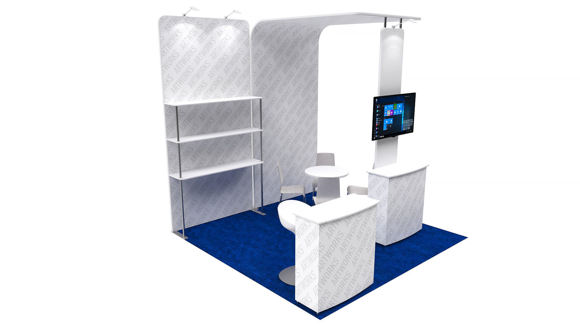 Exhibition booth 10x10ft 3DM004 3D model_4
