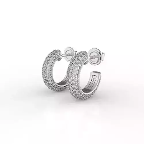 Bevelled Earrings links with diamonds