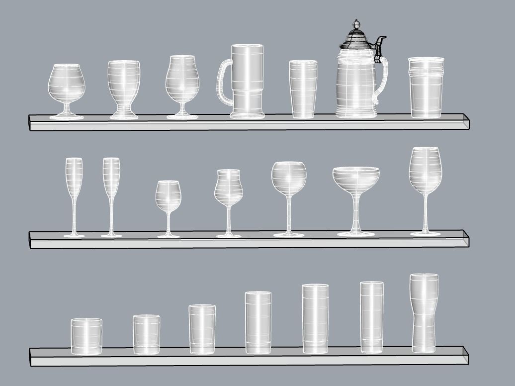 Set of glasses 3D model_8