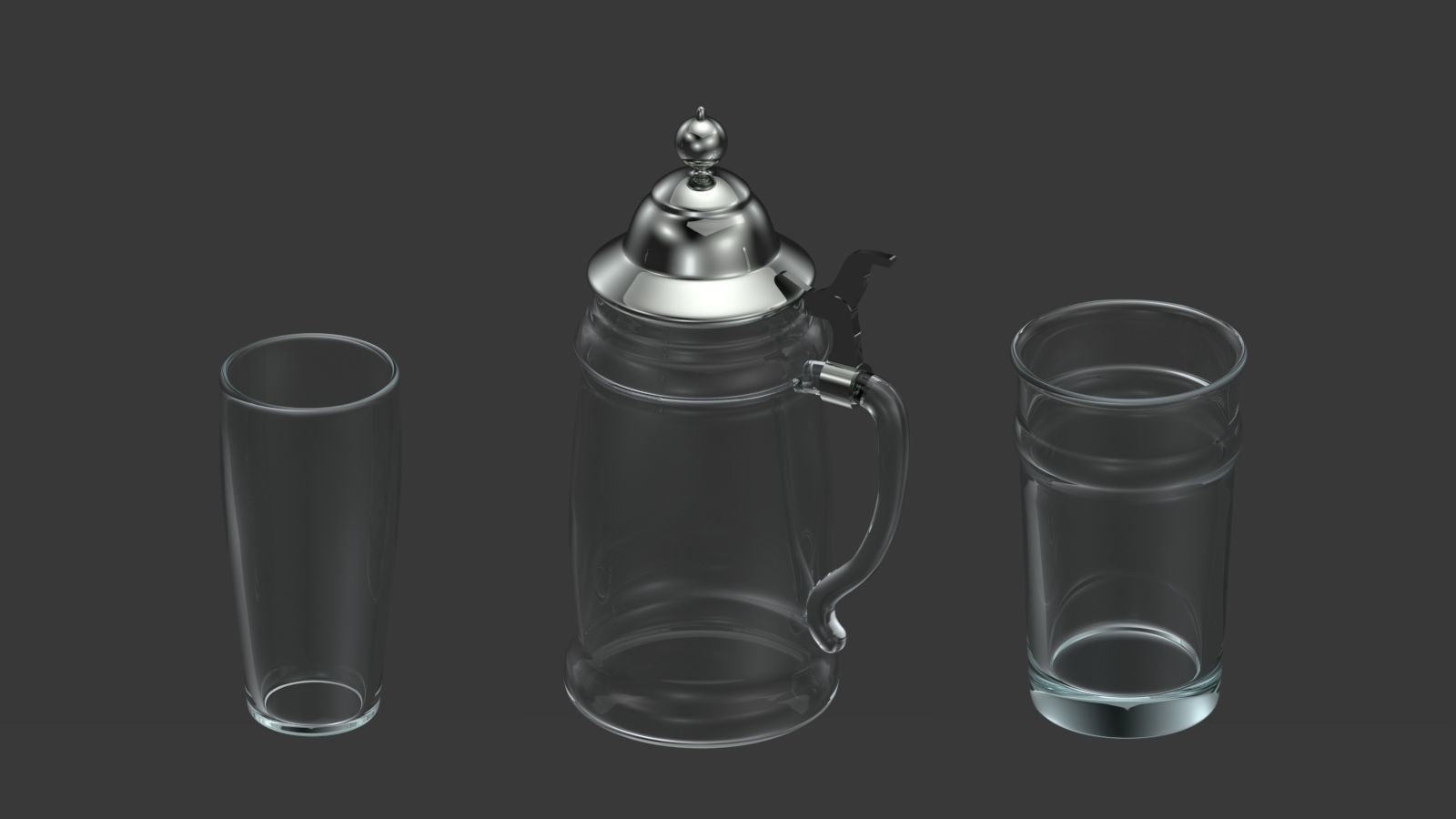 Set of glasses 3D model_3