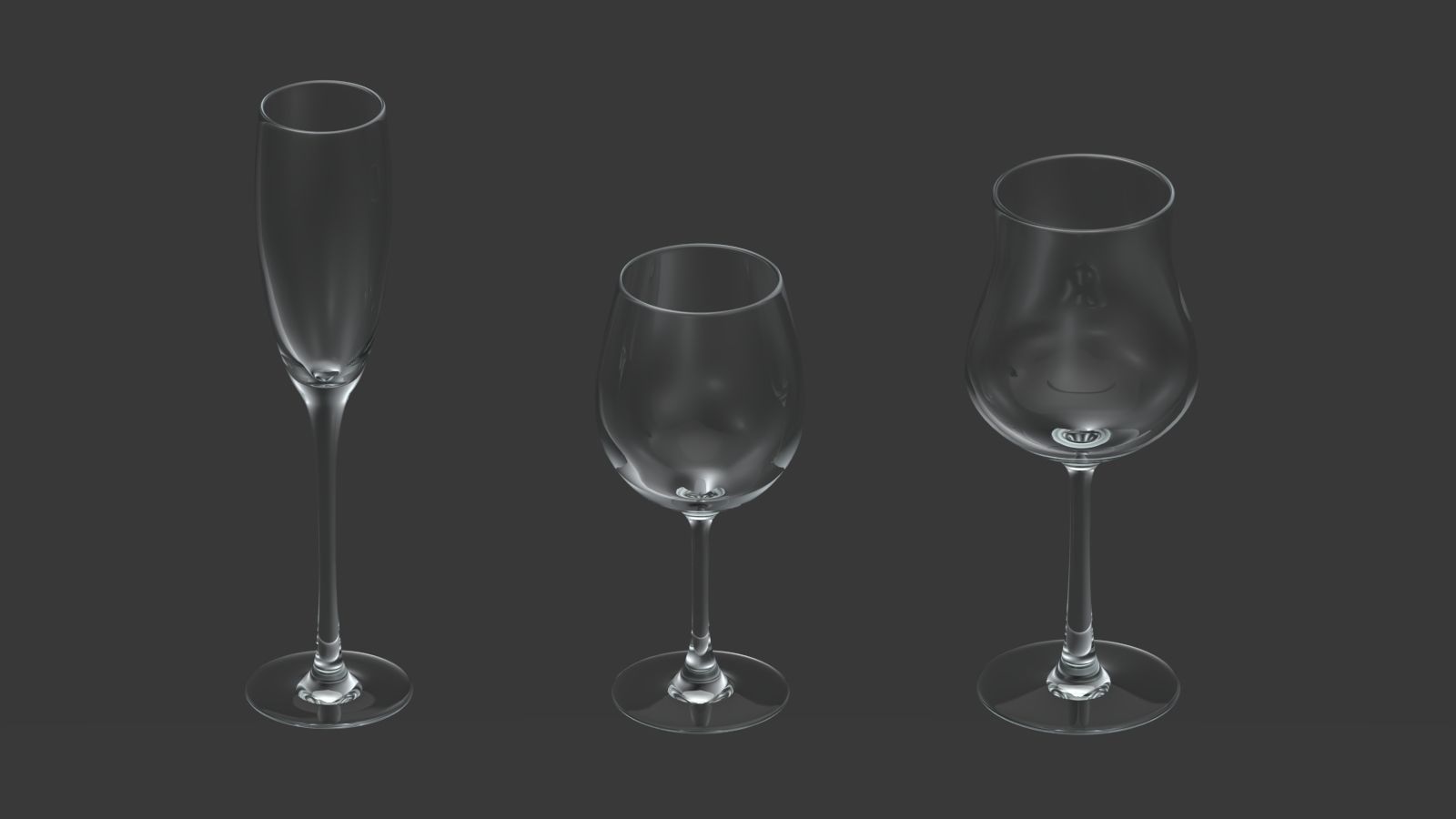 Set of glasses 3D model_2