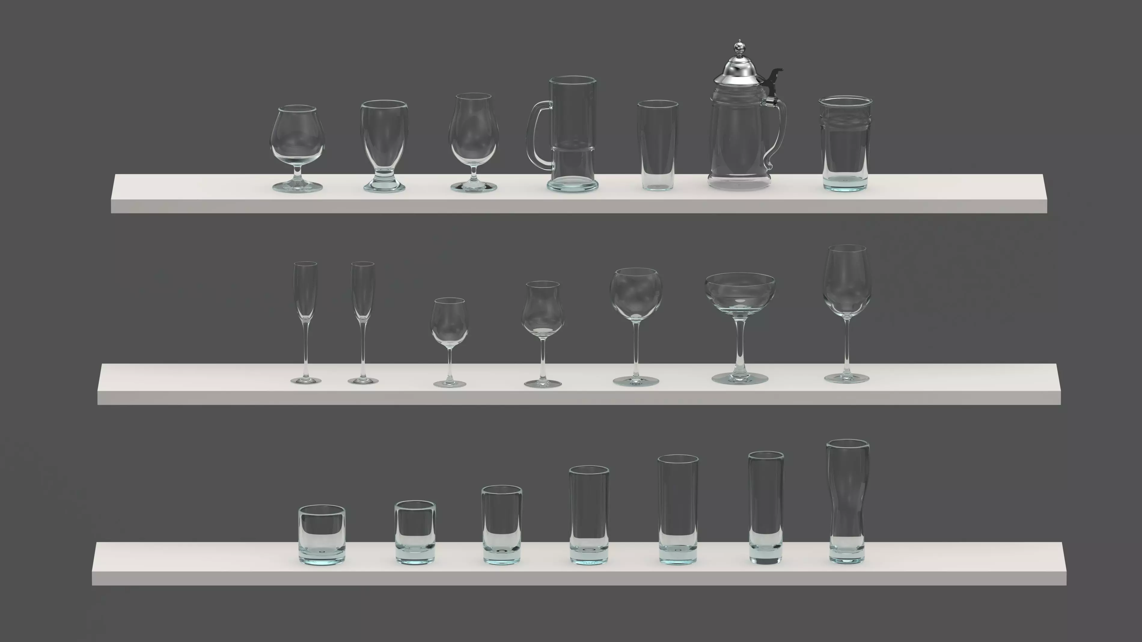 Set of glasses 3D model_0
