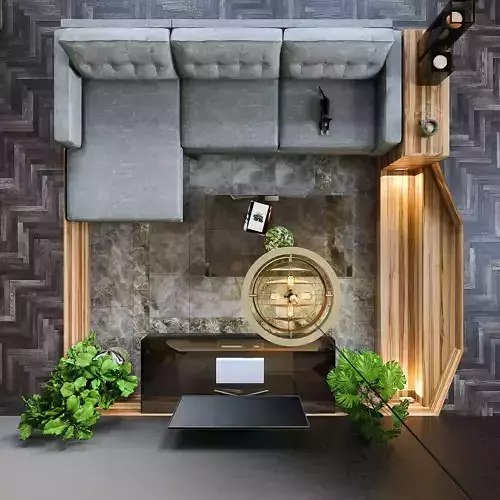 Modern livingroom area V-Ray