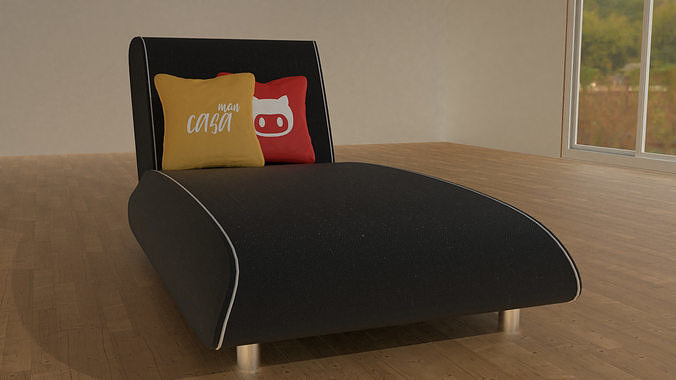 chair chair chaise lounge with pillow Free 3D model