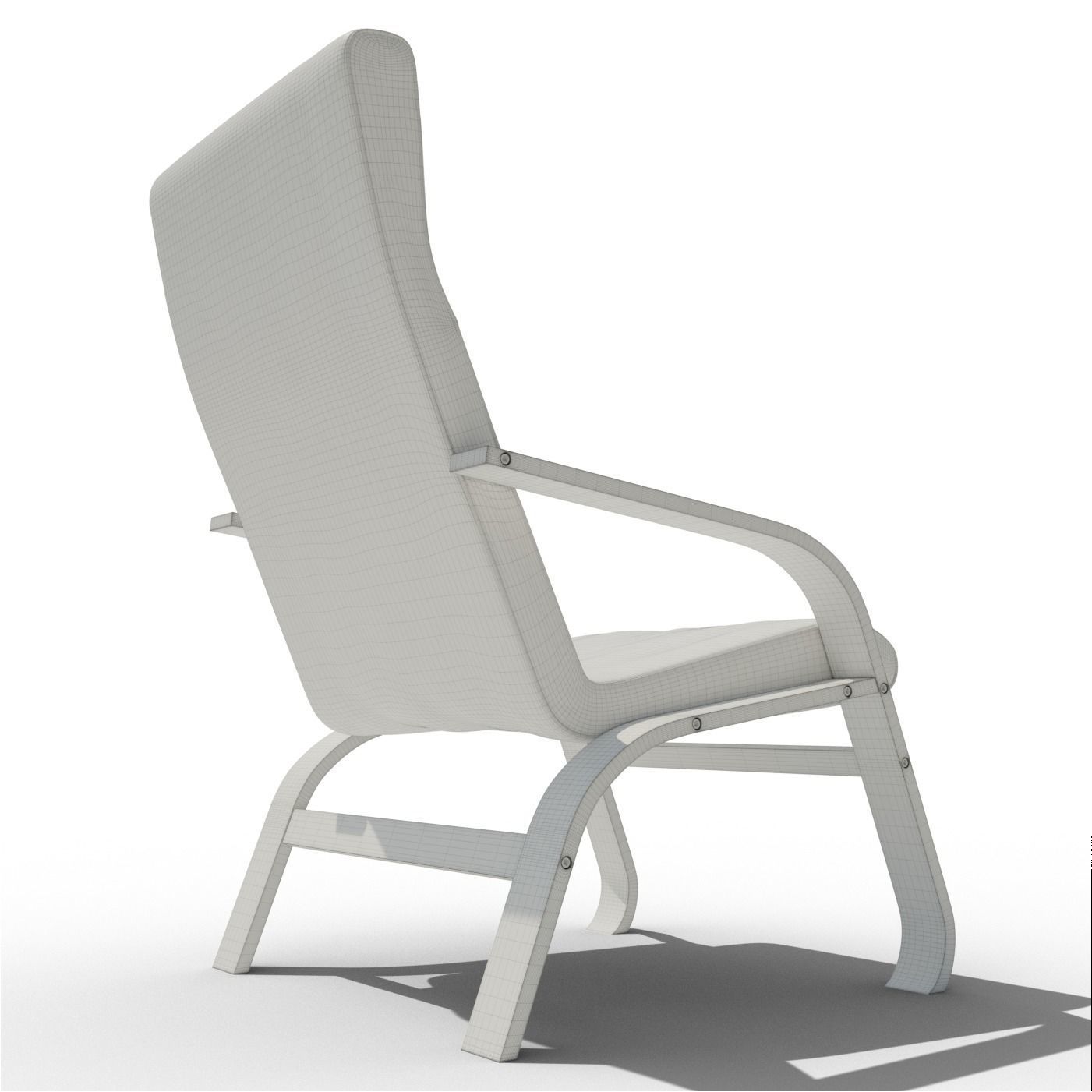 Fabric chair 3D model_5