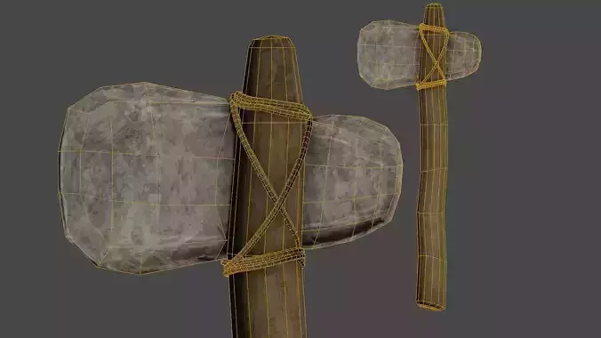 Primitive Axe - Game Ready  Low-poly 3D model
