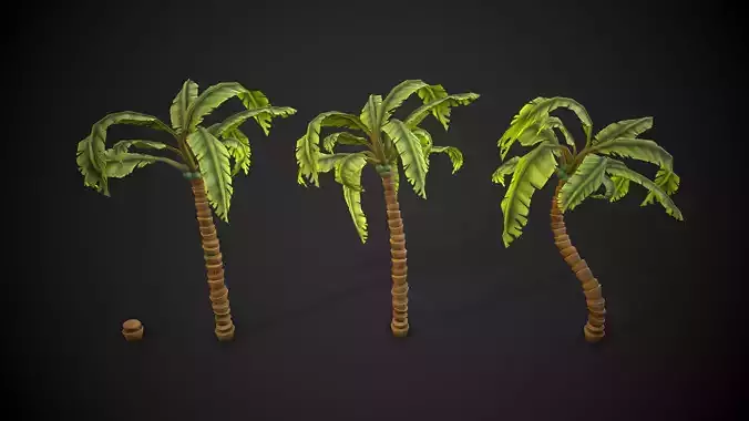 Stylized Palm Tree Low-poly 3D model