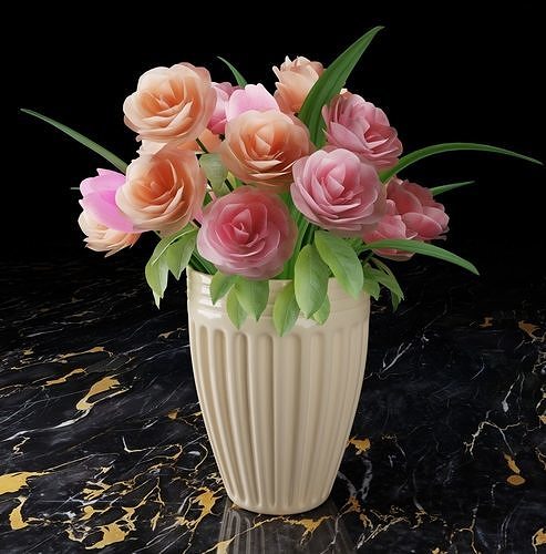 Vase with flowers 3D model
