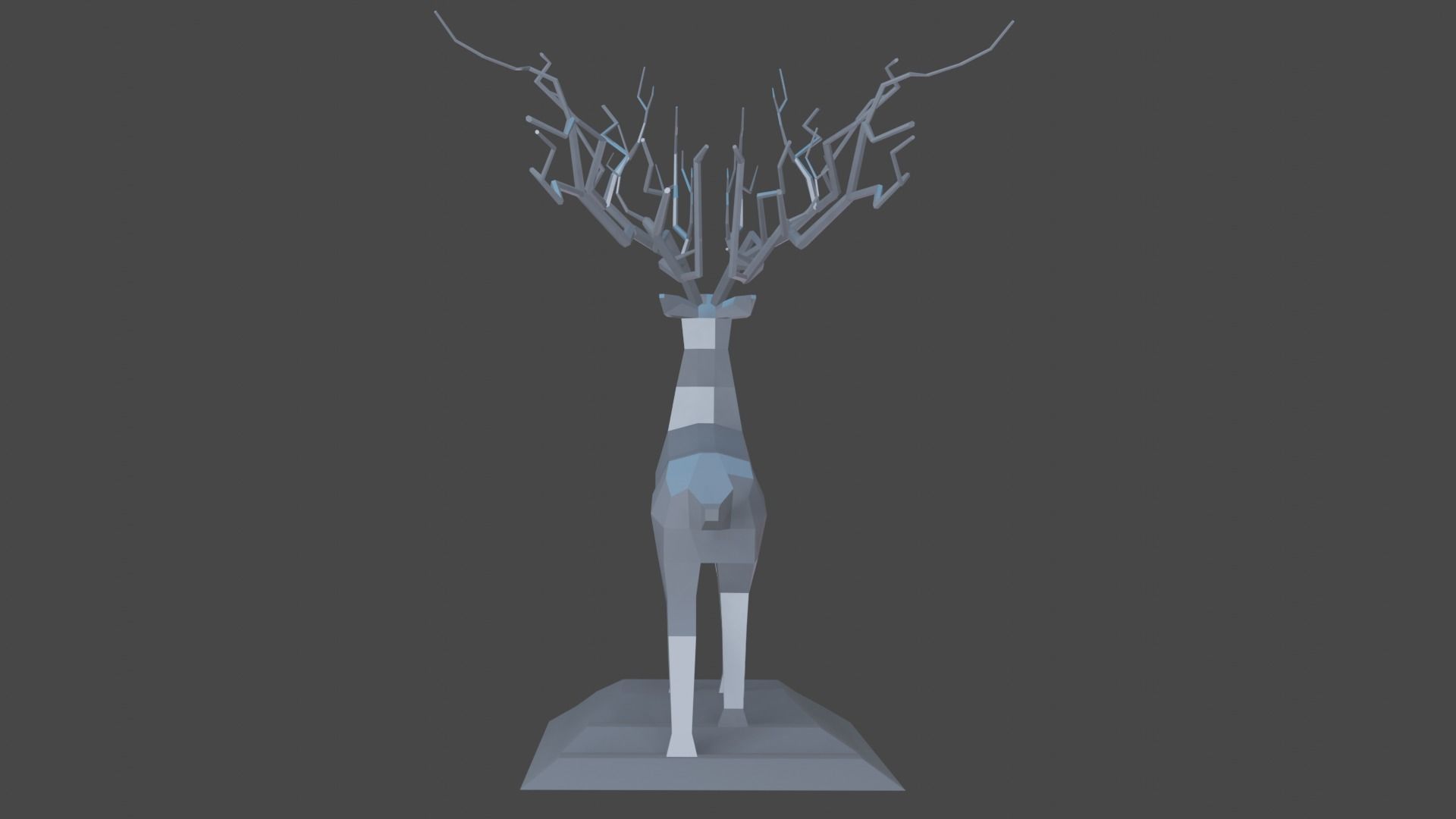Deer Statue Low-Poly Low-poly 3D model_5