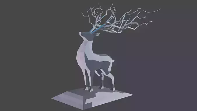 Deer Statue Low-Poly