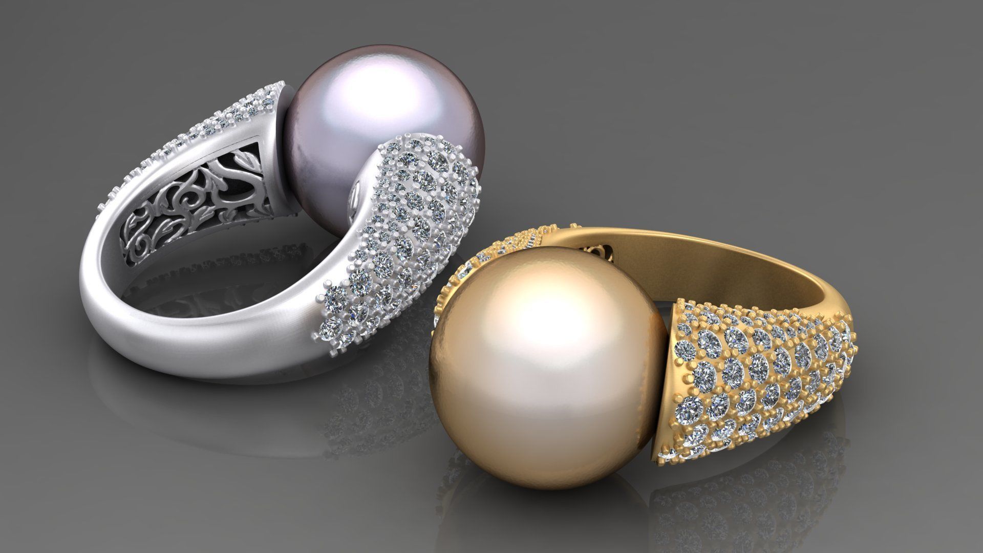 Classic Headset with Pearls 3D print model_3