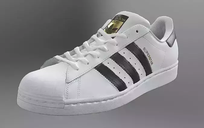 Adidas Superstar sneaker Low-poly 3D model