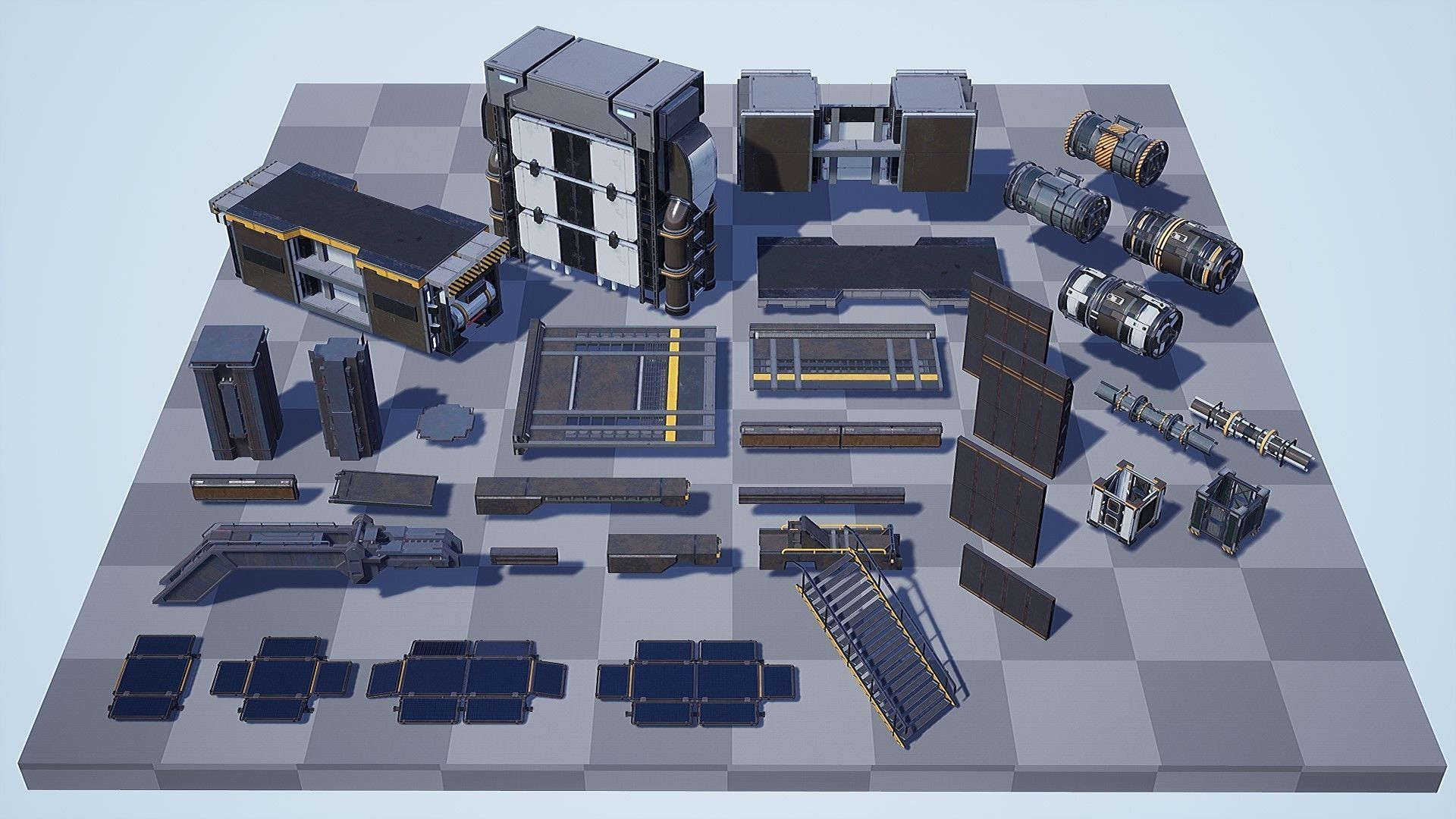 Sci-Fi Industrial Base - Unreal project Low-poly 3D model_23
