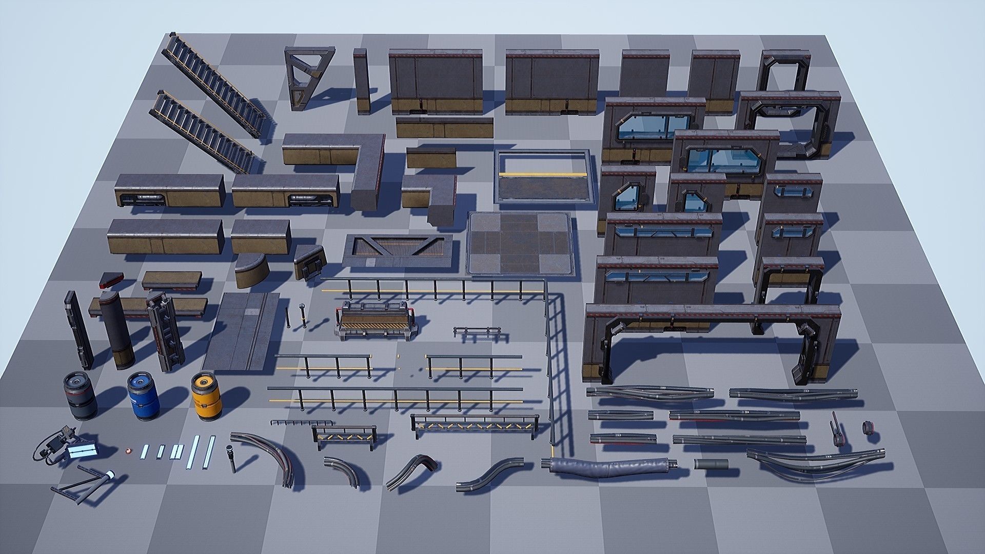 Sci-Fi Industrial Base - Unreal project Low-poly 3D model_15