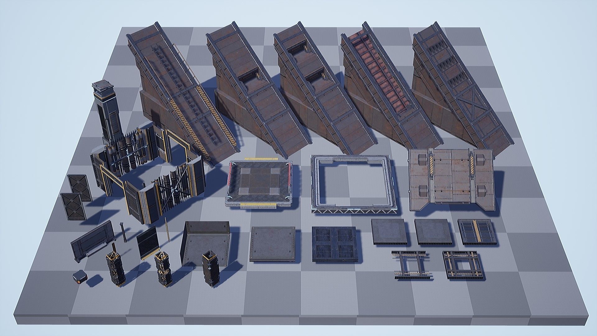 Sci-Fi Industrial Base - Unreal project Low-poly 3D model_18