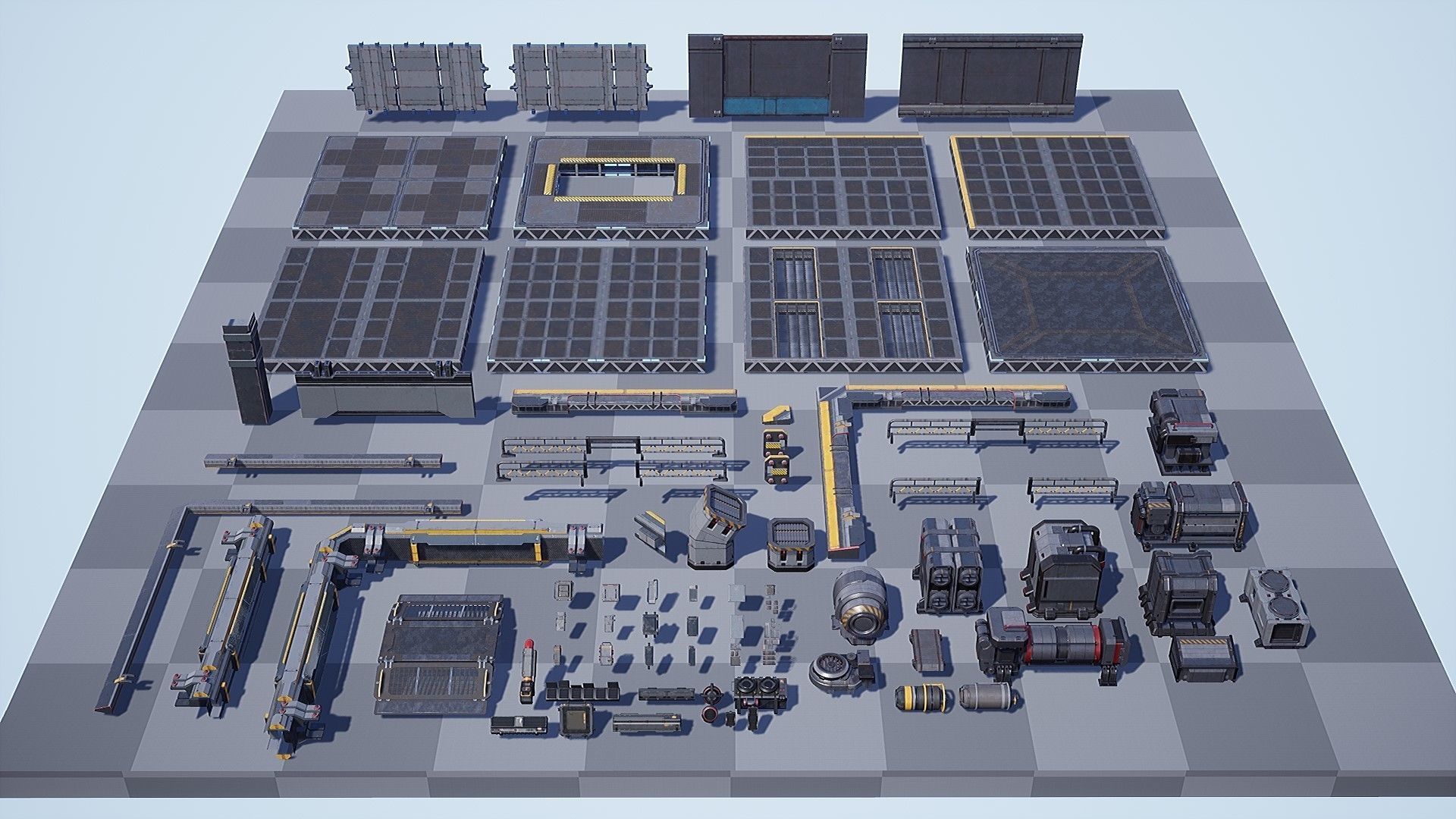 Sci-Fi Industrial Base - Unreal project Low-poly 3D model_17