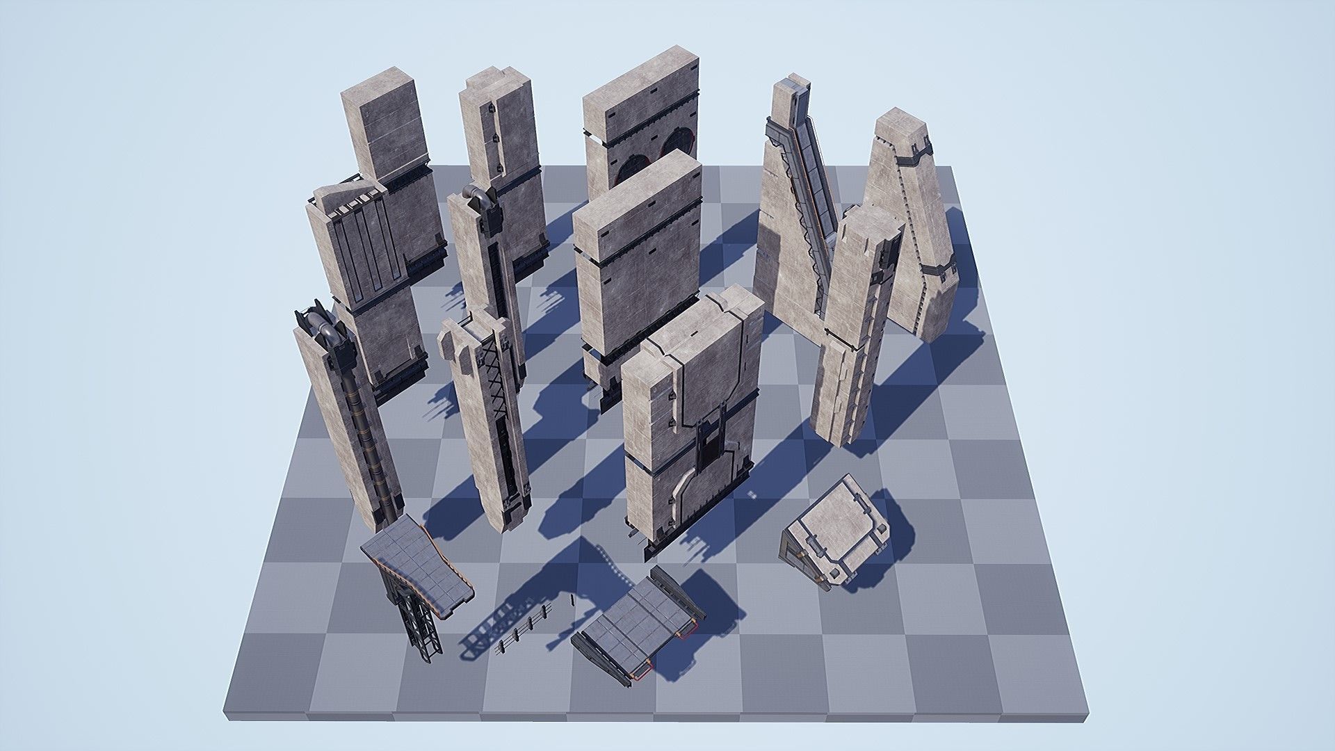 Sci-Fi Industrial Base - Unreal project Low-poly 3D model_20