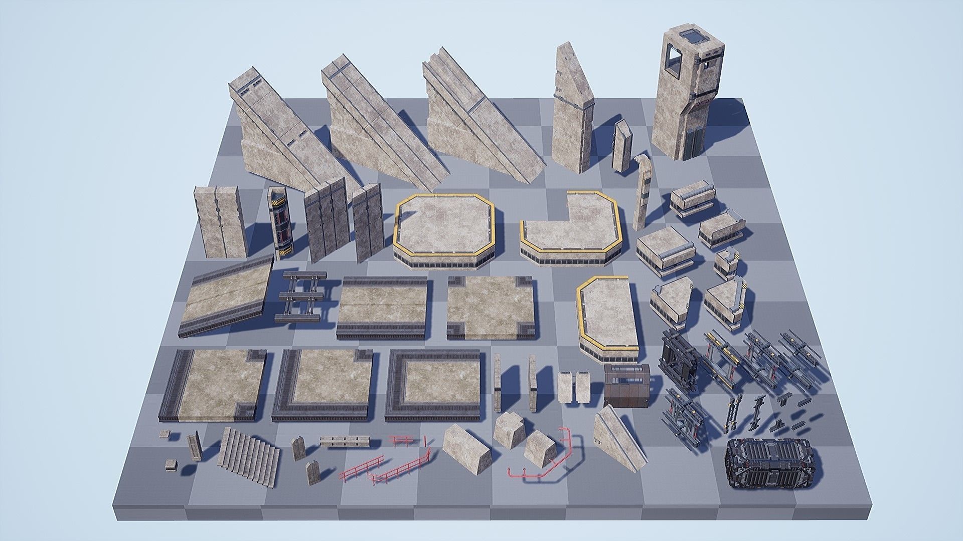Sci-Fi Industrial Base - Unreal project Low-poly 3D model_19