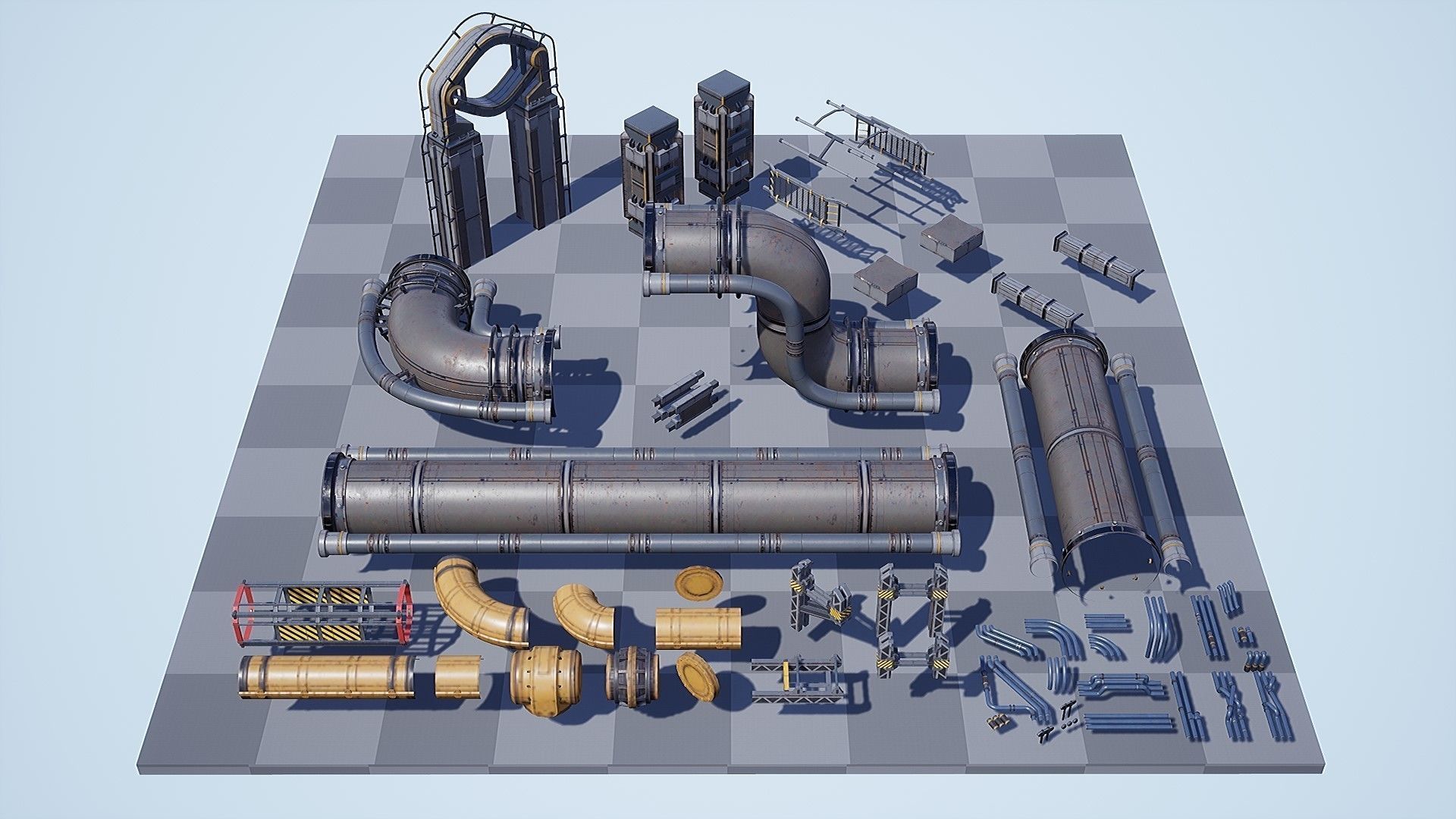 Sci-Fi Industrial Base - Unreal project Low-poly 3D model_16