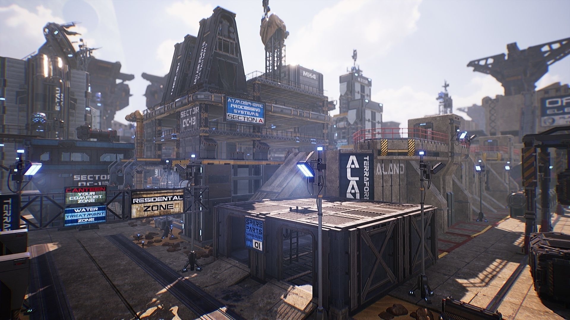 Sci-Fi Industrial Base - Unreal project Low-poly 3D model_10