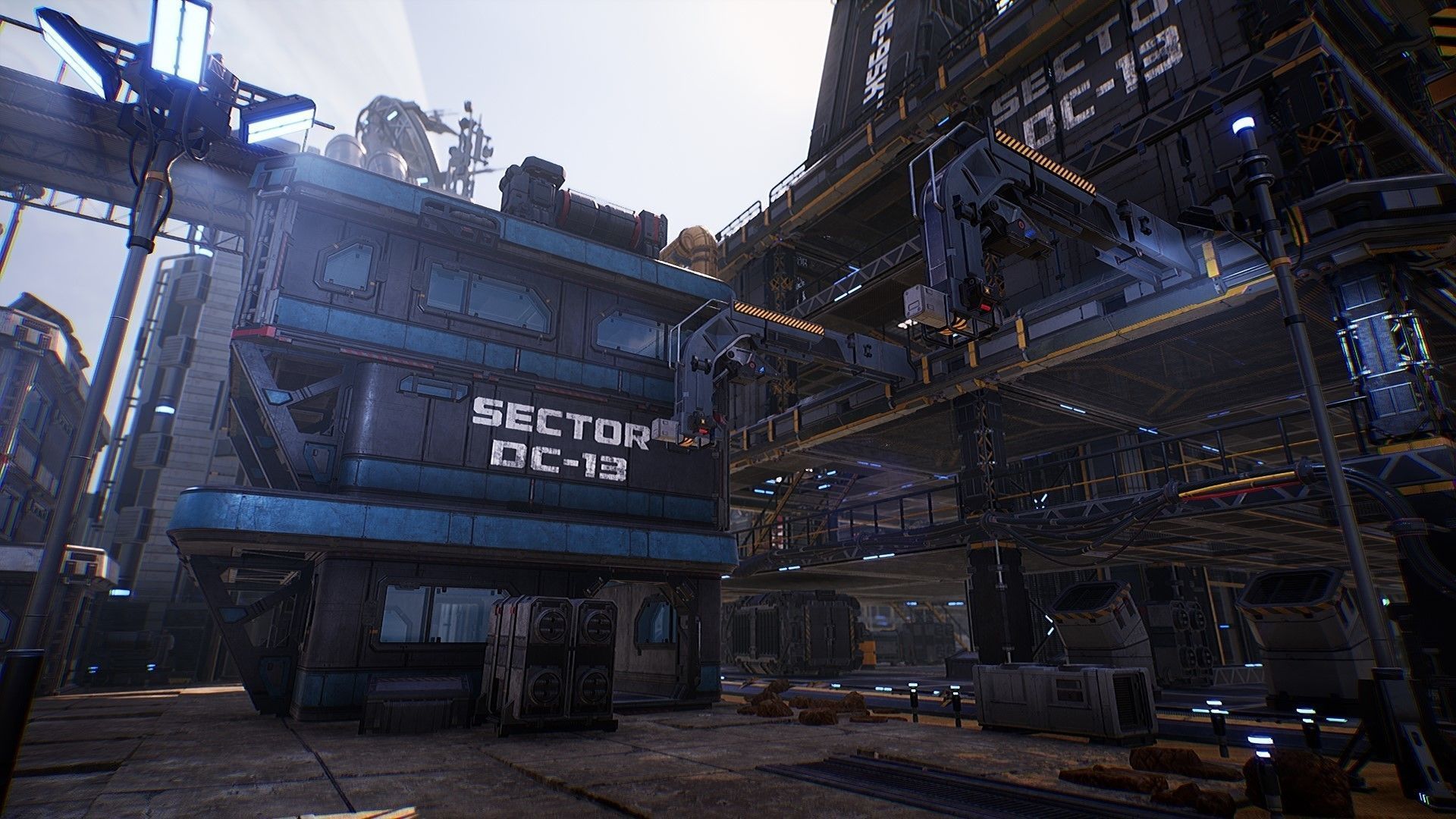 Sci-Fi Industrial Base - Unreal project Low-poly 3D model_9