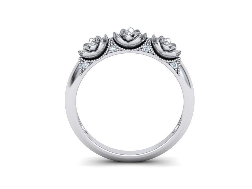 Flower Wedding Band Own design 3dmodel 3D print model_7