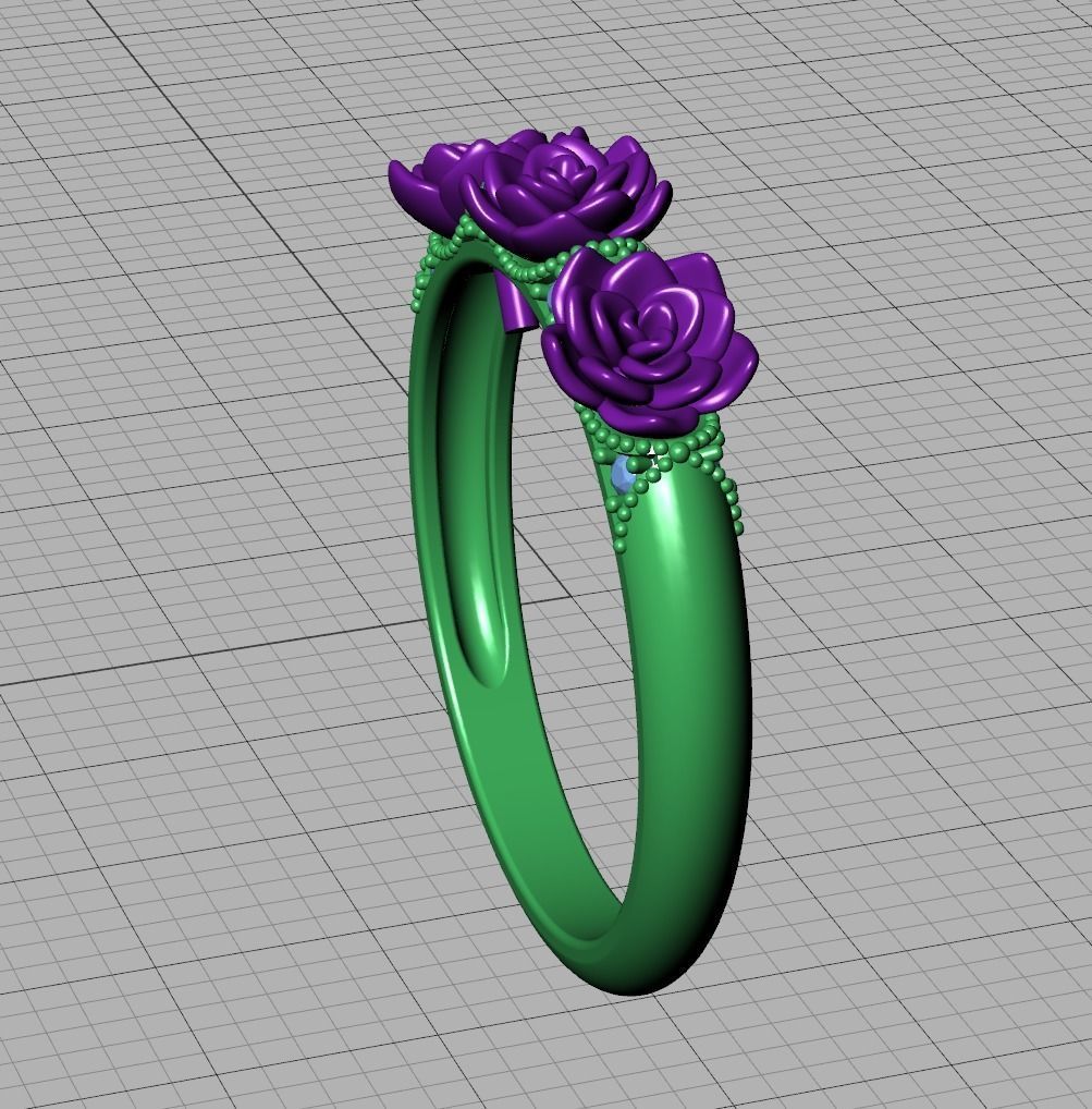 Flower Wedding Band Own design 3dmodel 3D print model_16