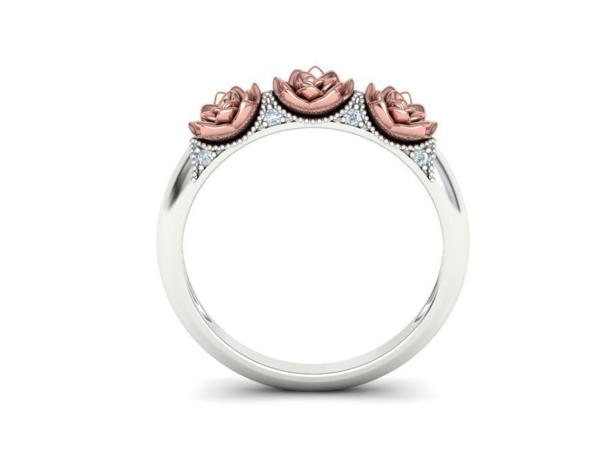 Flower Wedding Band Own design 3dmodel 3D print model_11