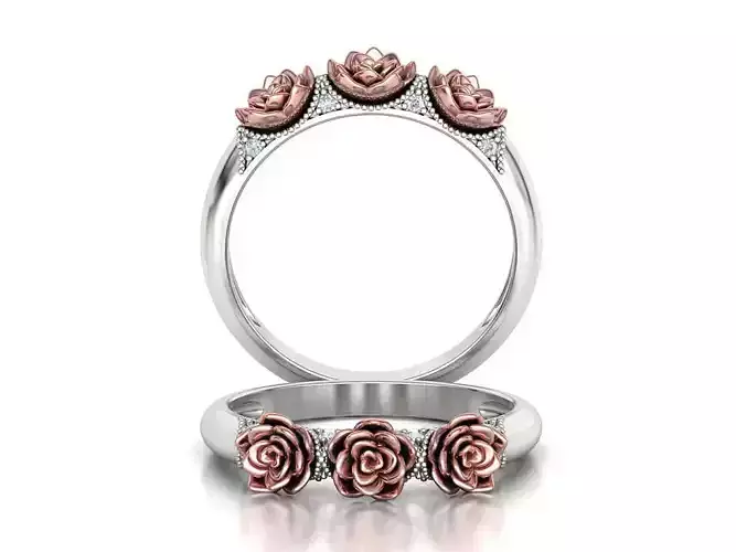 Flower Wedding Band Own design 3dmodel 3D print model