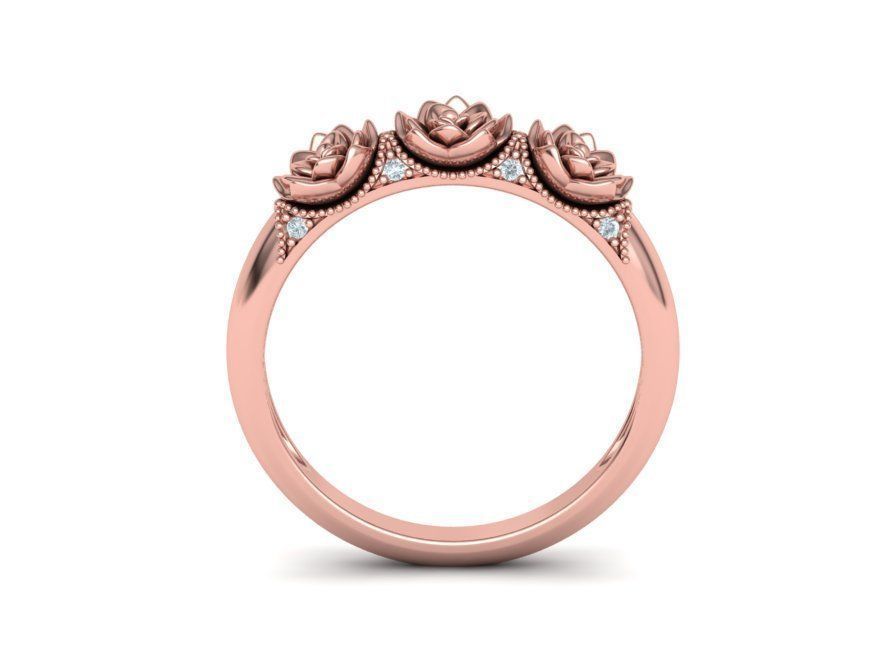 Flower Wedding Band Own design 3dmodel 3D print model_9