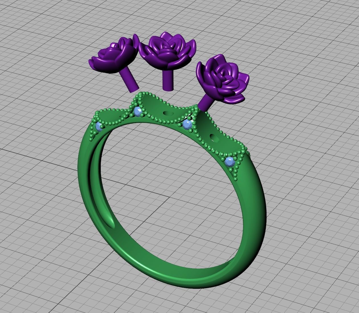 Flower Wedding Band Own design 3dmodel 3D print model_18