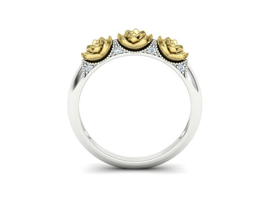 Flower Wedding Band Own design 3dmodel 3D print model_10