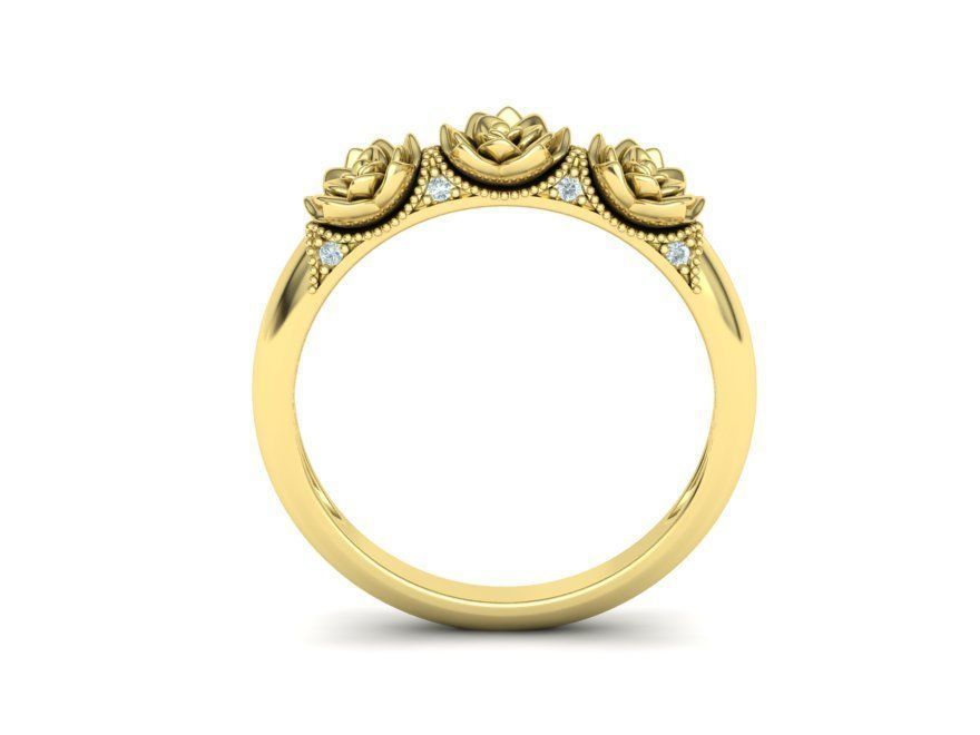 Flower Wedding Band Own design 3dmodel 3D print model_8